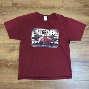 VTG San Francisco California Adult Large Shirt Golden Gate Bridge SF CA License